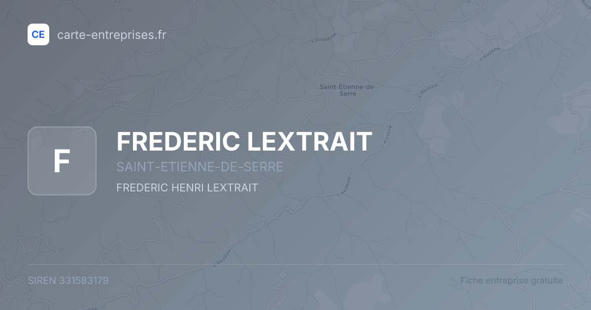 FREDERIC LEXTRAIT — 331583179 — fiche entreprise