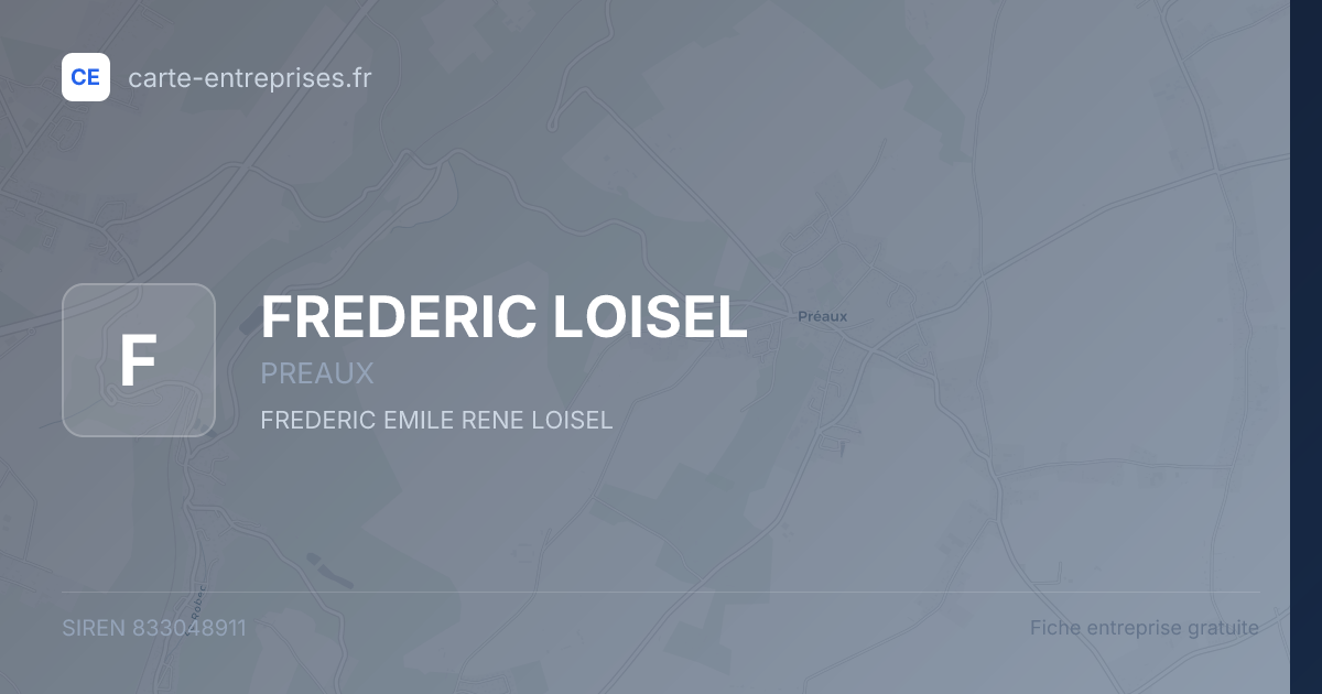 FREDERIC LOISEL — 833048911 — fiche entreprise
