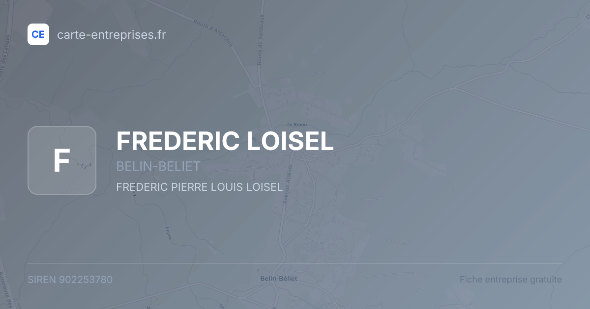 FREDERIC LOISEL — 902253780 — fiche entreprise
