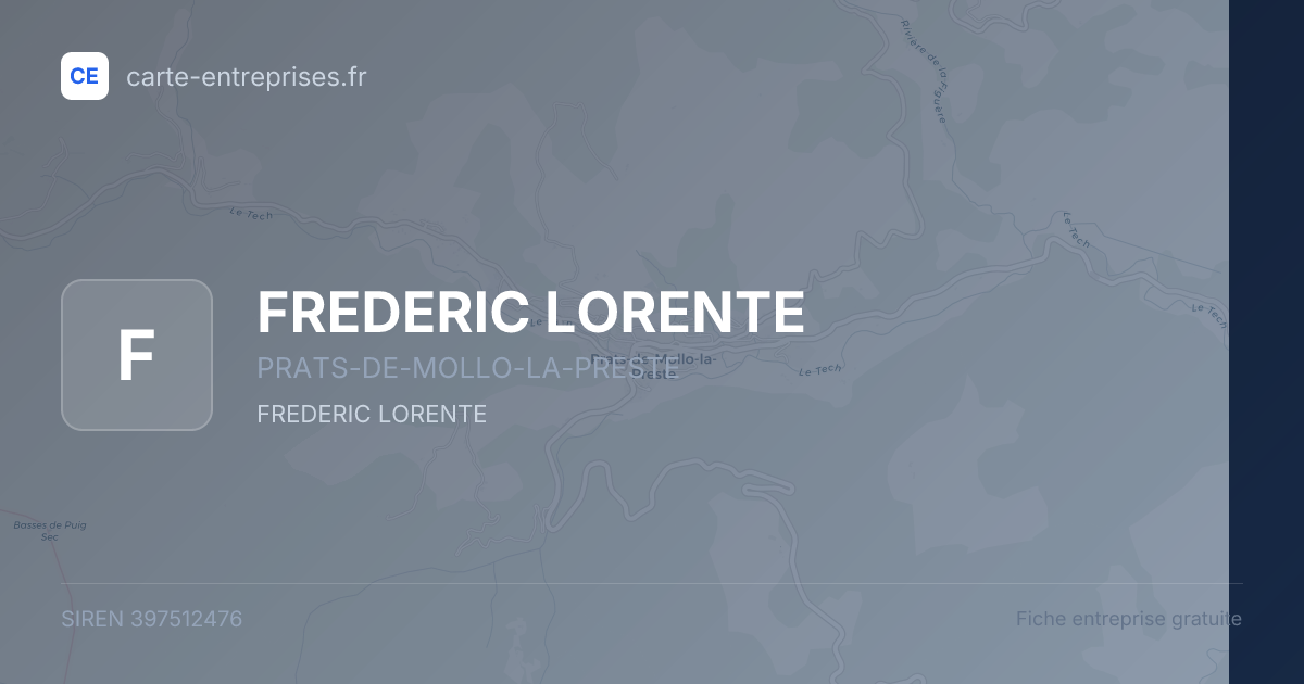 FREDERIC LORENTE — 397512476 — fiche entreprise