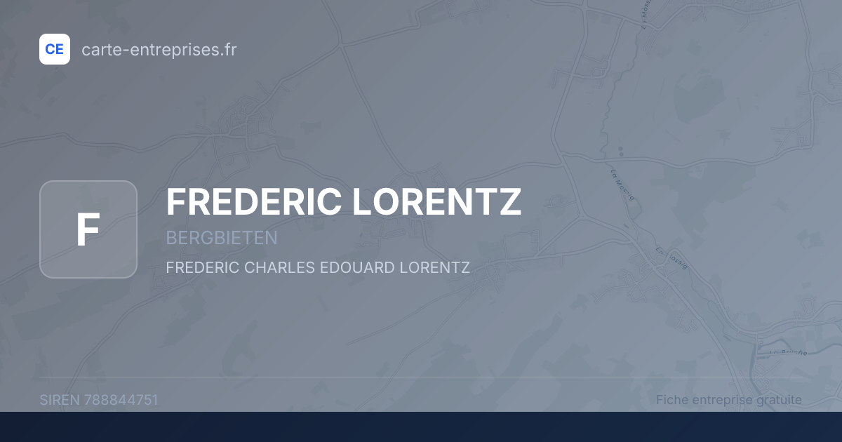 FREDERIC LORENTZ — 788844751 — fiche entreprise