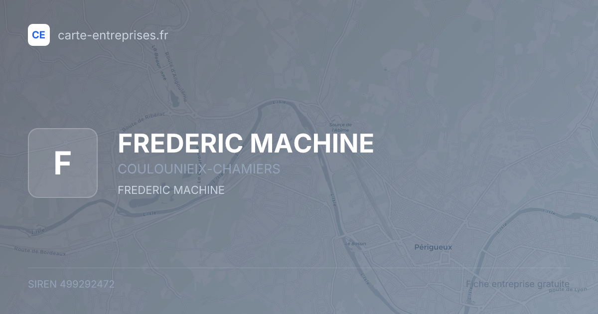 FREDERIC MACHINE — 499292472 — fiche entreprise