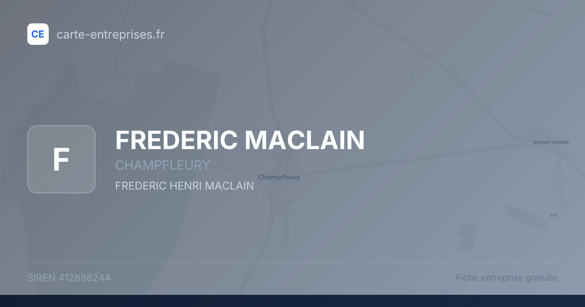 FREDERIC MACLAIN — 412886244 — fiche entreprise