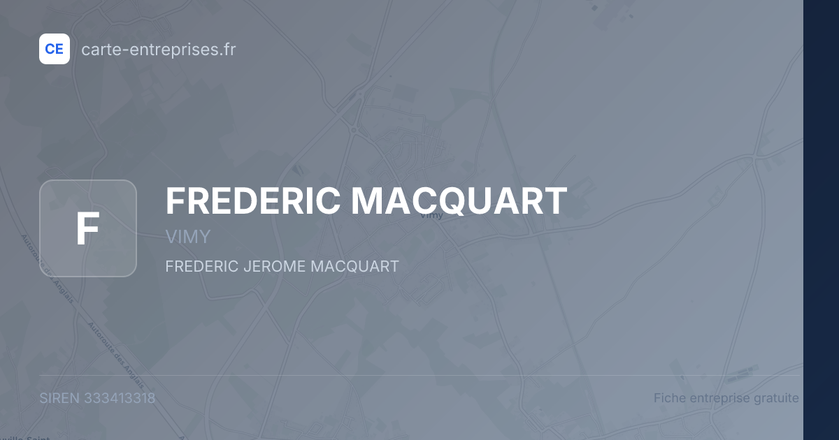 FREDERIC MACQUART — 333413318 — fiche entreprise