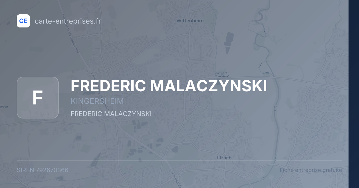 FREDERIC MALACZYNSKI — 792670366 — fiche entreprise