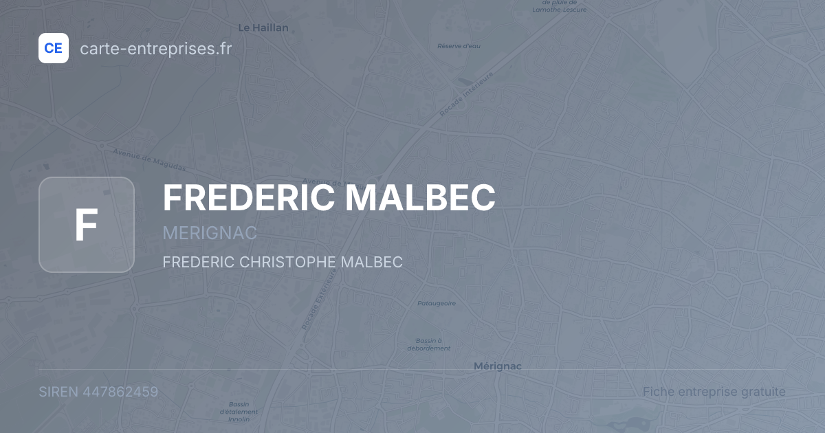 FREDERIC MALBEC — 447862459 — fiche entreprise