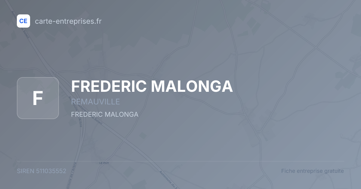 FREDERIC MALONGA — 511035552 — fiche entreprise