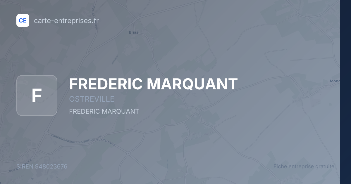 FREDERIC MARQUANT — 948023676 — fiche entreprise