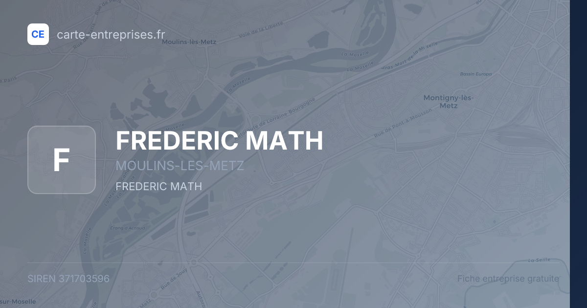 FREDERIC MATH — 371703596 — fiche entreprise