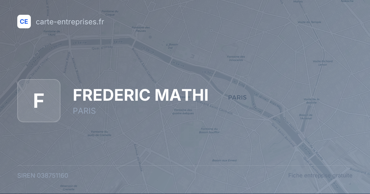 FREDERIC                      MATHI — 038751160 — fiche entreprise