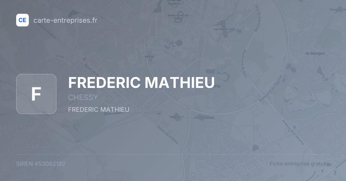 FREDERIC MATHIEU — 453062192 — fiche entreprise