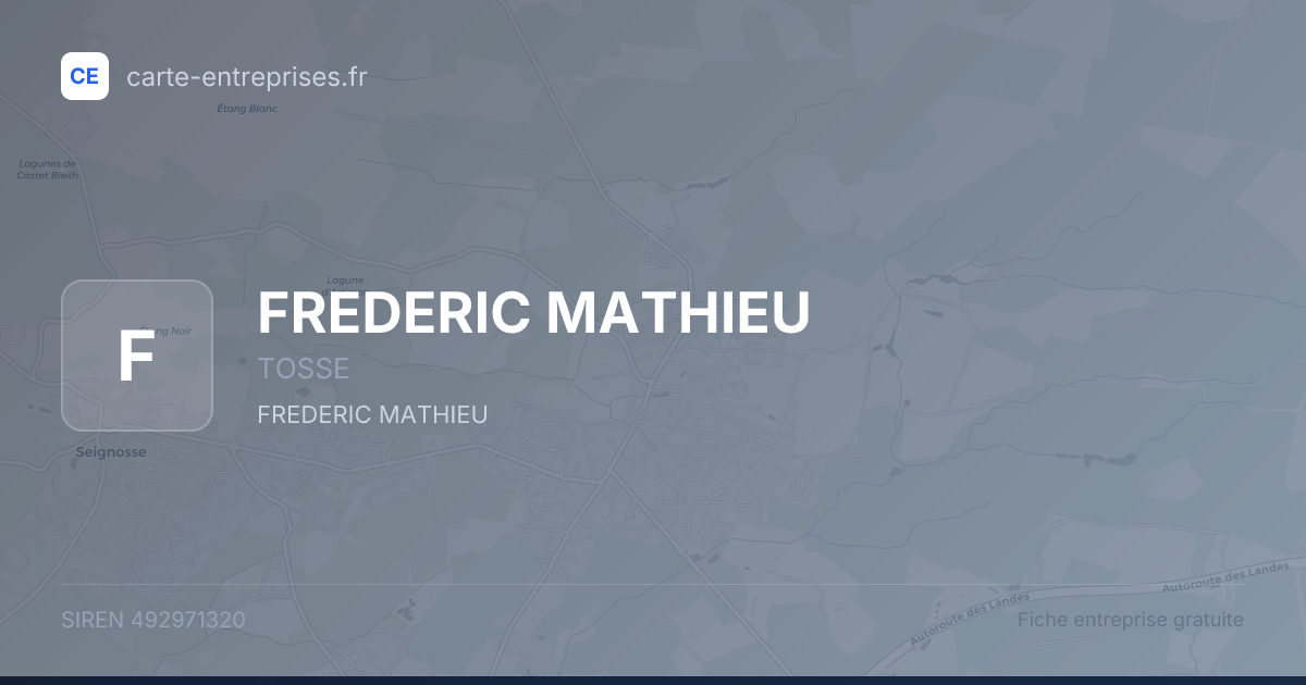 FREDERIC MATHIEU — 492971320 — fiche entreprise