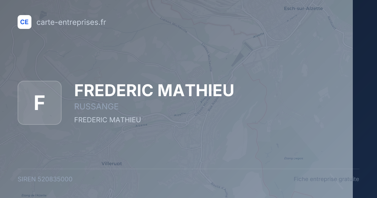 FREDERIC MATHIEU — 520835000 — fiche entreprise
