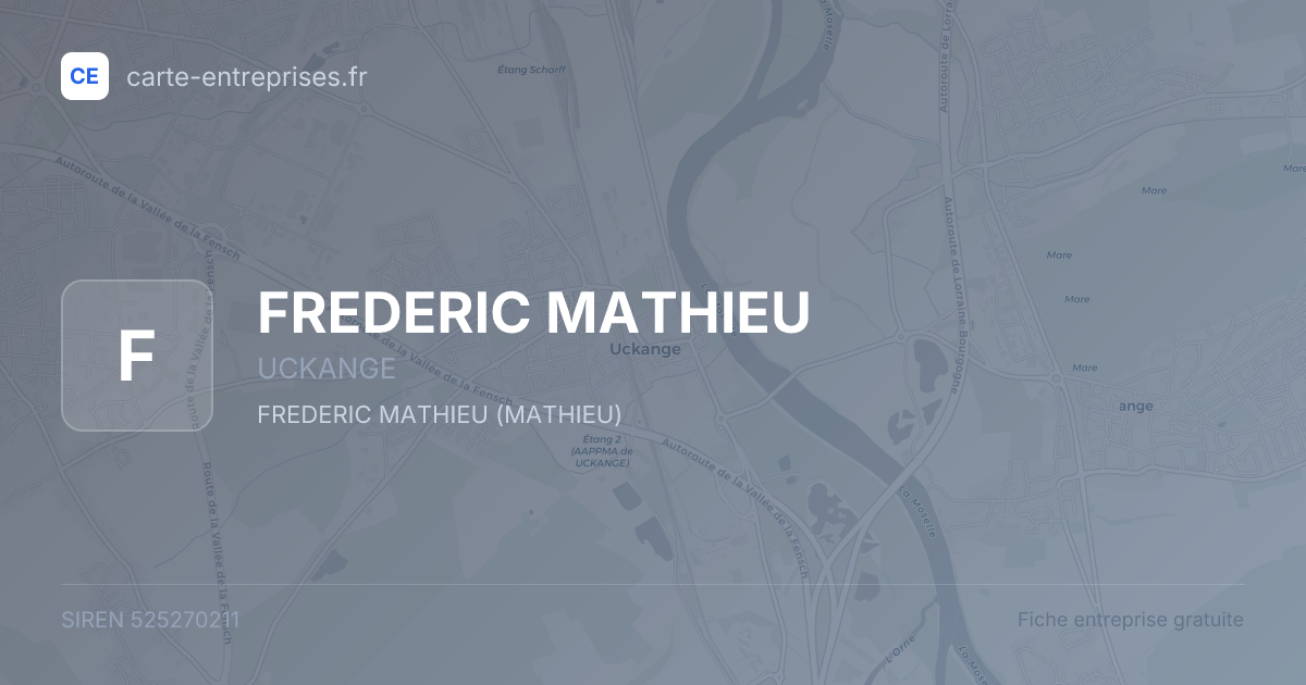FREDERIC MATHIEU — 525270211 — fiche entreprise