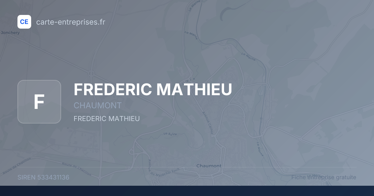 FREDERIC MATHIEU — 533431136 — fiche entreprise