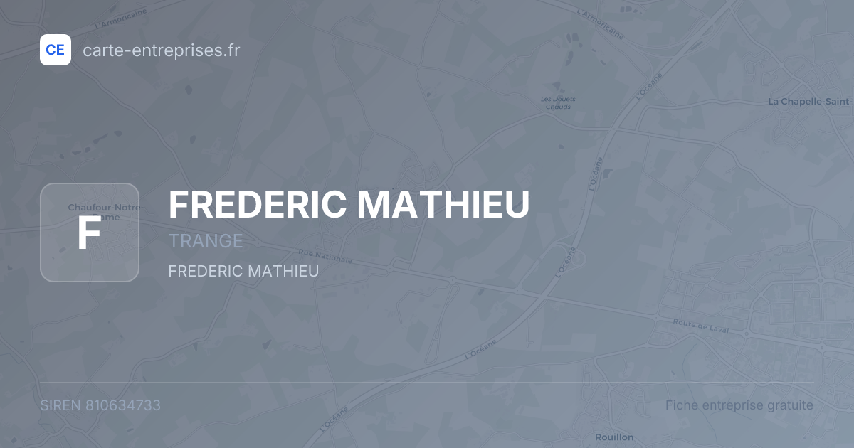 FREDERIC MATHIEU — 810634733 — fiche entreprise