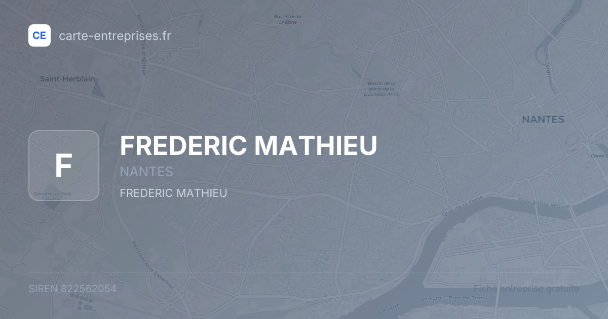 FREDERIC MATHIEU — 822562054 — fiche entreprise