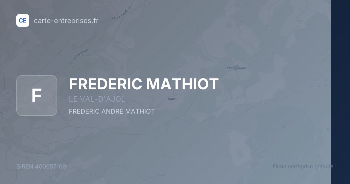 FREDERIC MATHIOT — 400657169 — fiche entreprise