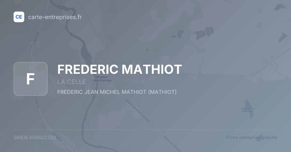 FREDERIC MATHIOT — 498602333 — fiche entreprise