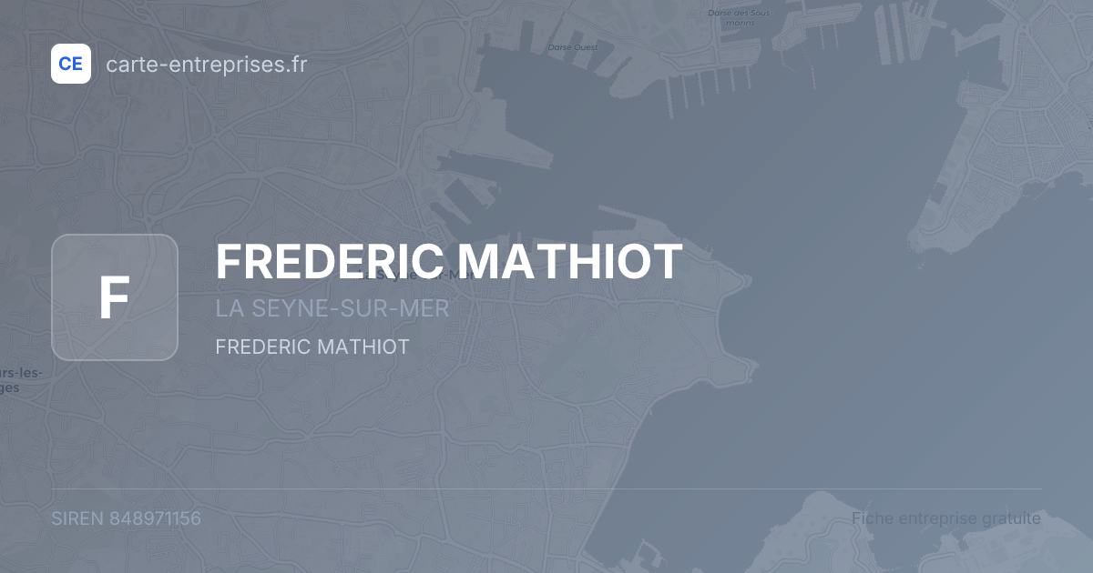 FREDERIC MATHIOT — 848971156 — fiche entreprise