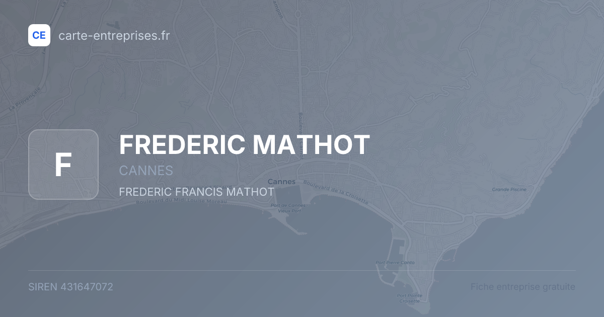 FREDERIC MATHOT — 431647072 — fiche entreprise