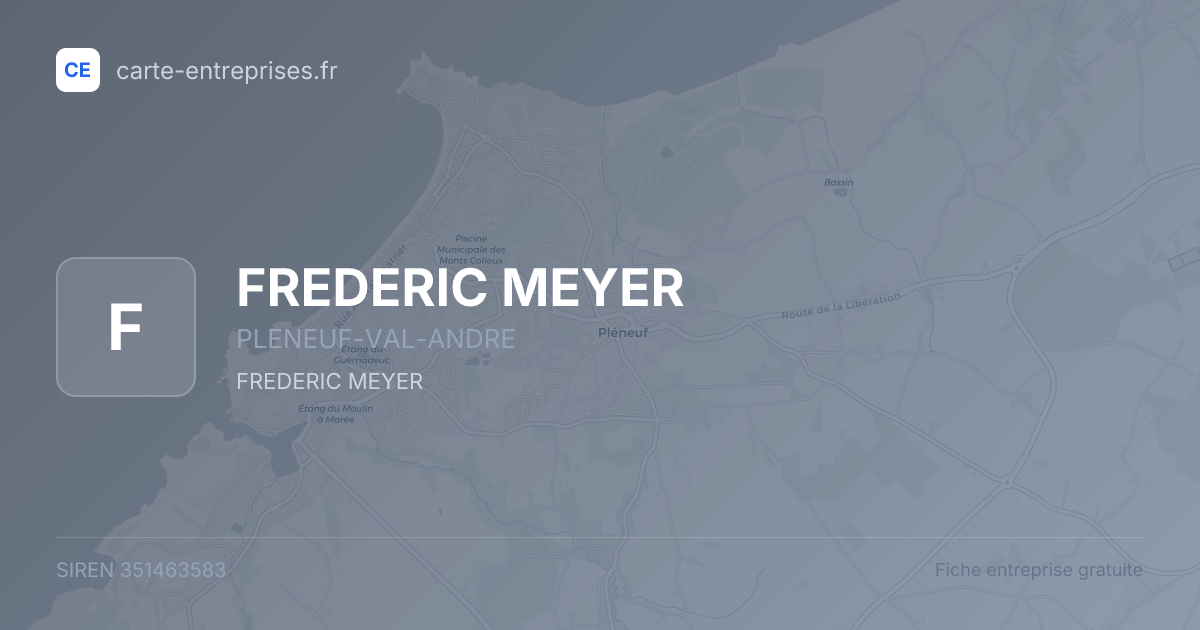 FREDERIC MEYER — 351463583 — fiche entreprise