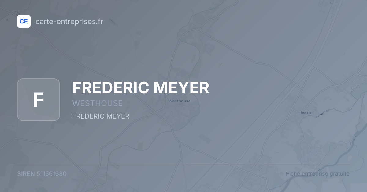 FREDERIC MEYER — 511561680 — fiche entreprise