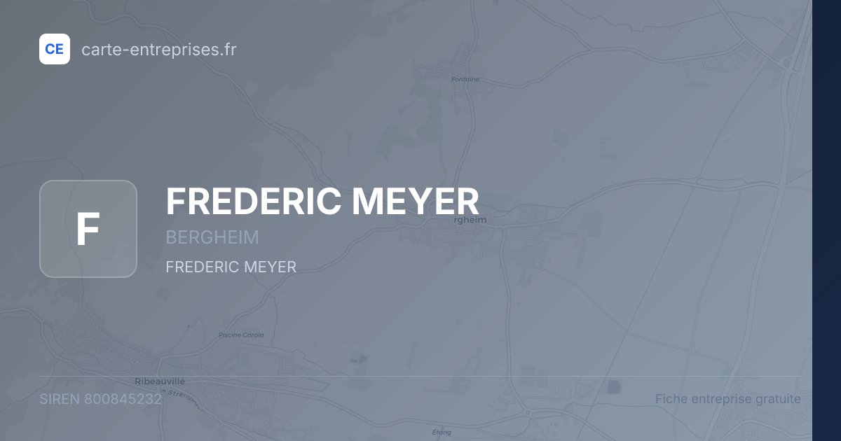 FREDERIC MEYER — 800845232 — fiche entreprise