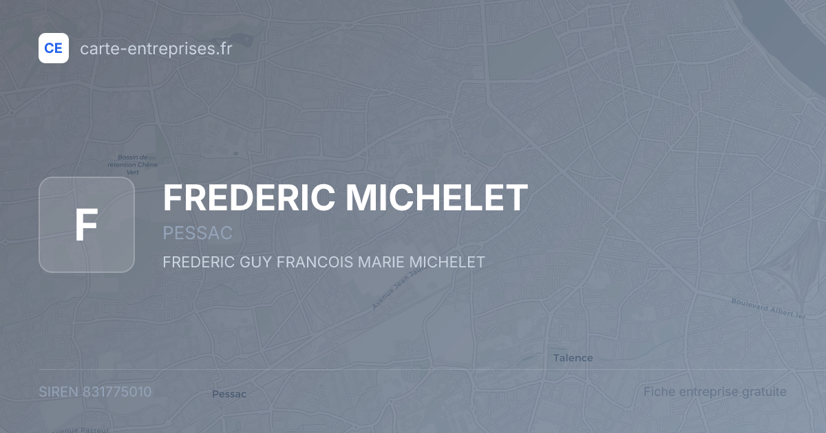 FREDERIC MICHELET — 831775010 — fiche entreprise