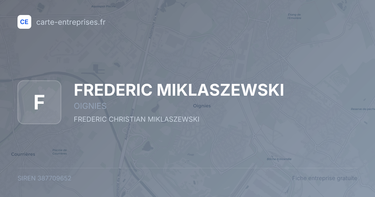 FREDERIC MIKLASZEWSKI — 387709652 — fiche entreprise