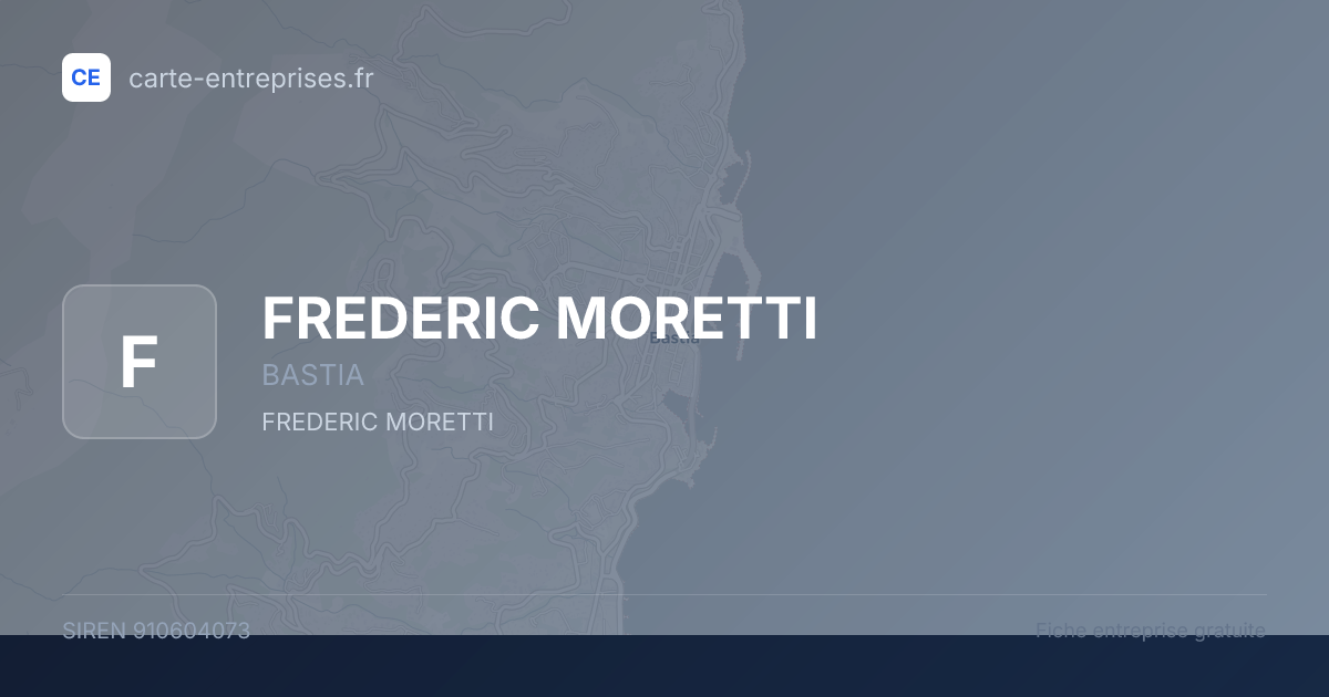 FREDERIC MORETTI — 910604073 — fiche entreprise