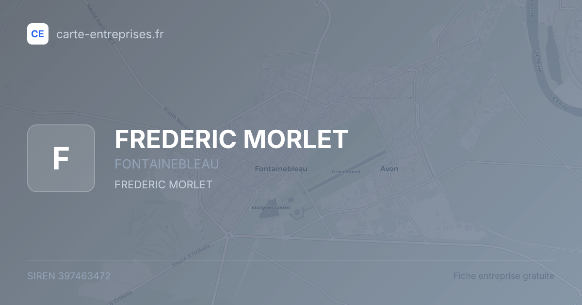 FREDERIC MORLET — 397463472 — fiche entreprise