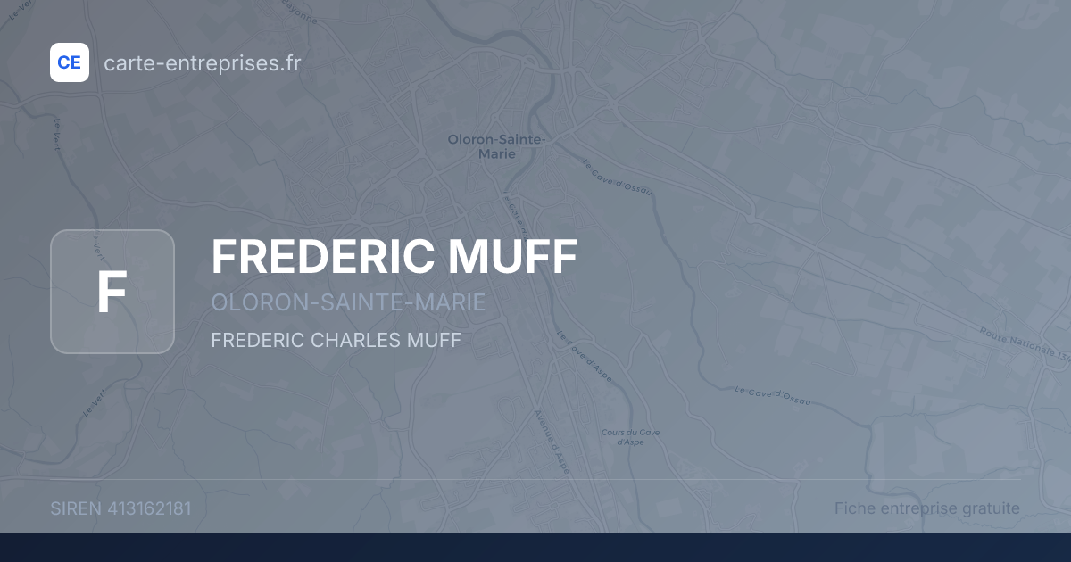 FREDERIC MUFF — 413162181 — fiche entreprise
