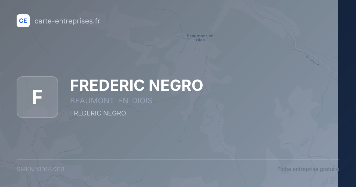 FREDERIC NEGRO — 511647331 — fiche entreprise