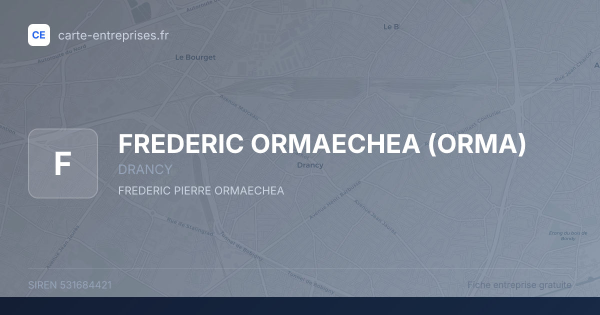 FREDERIC ORMAECHEA (ORMA) — 531684421 — fiche entreprise