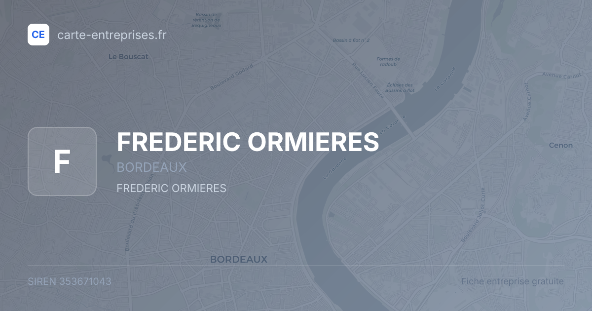 FREDERIC ORMIERES — 353671043 — fiche entreprise