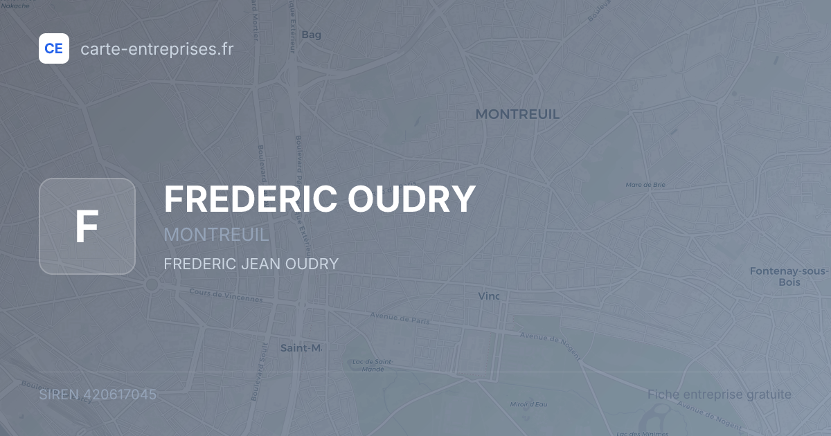 FREDERIC OUDRY — 420617045 — fiche entreprise