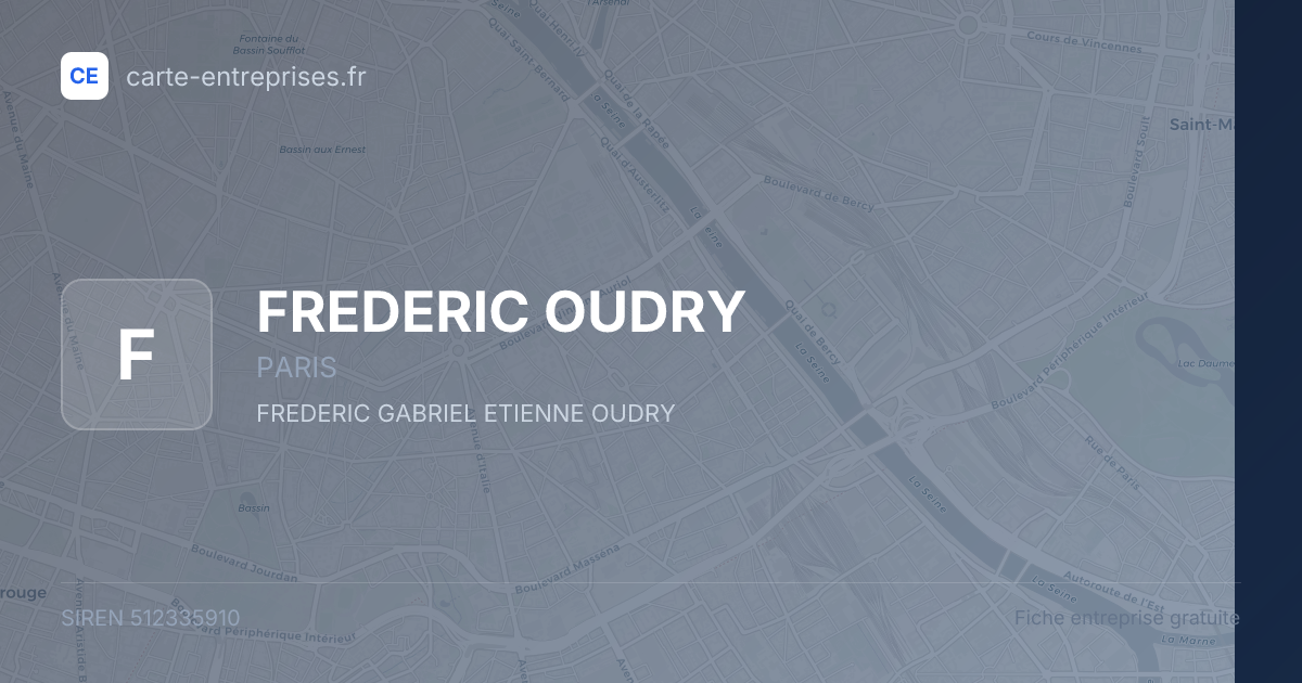 FREDERIC OUDRY — 512335910 — fiche entreprise