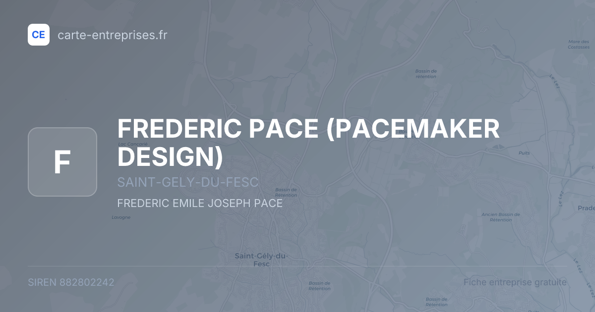 FREDERIC PACE (PACEMAKER DESIGN) — 882802242 — fiche entreprise