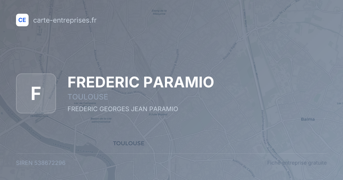 FREDERIC PARAMIO — 538672296 — fiche entreprise