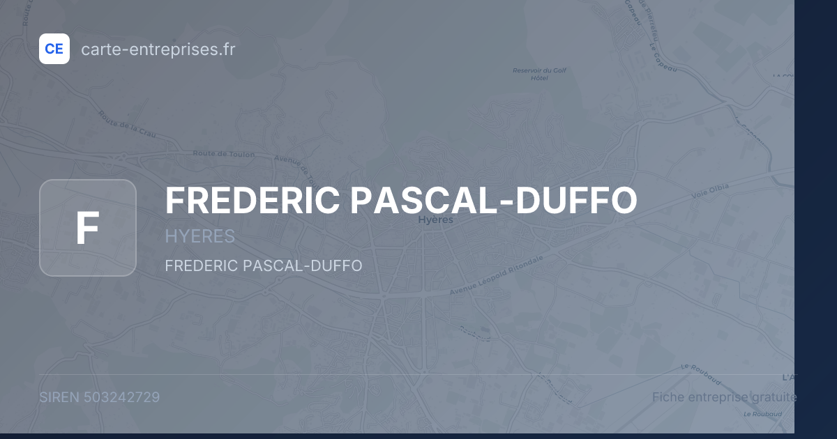 FREDERIC PASCAL-DUFFO — 503242729 — fiche entreprise