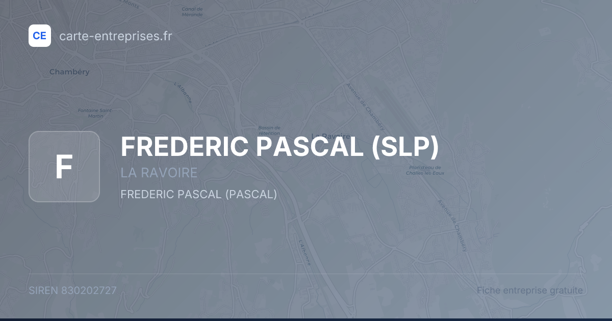 FREDERIC PASCAL (SLP) — 830202727 — fiche entreprise