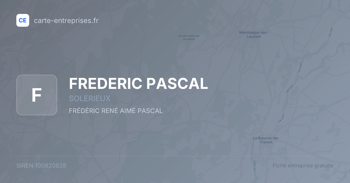 FREDERIC PASCAL — 100820828 — fiche entreprise