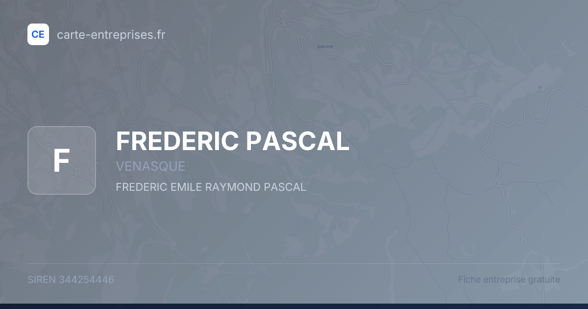 FREDERIC PASCAL — 344254446 — fiche entreprise