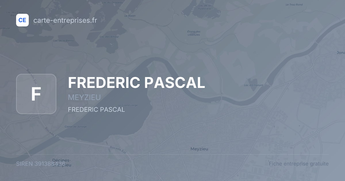 FREDERIC PASCAL — 391388436 — fiche entreprise