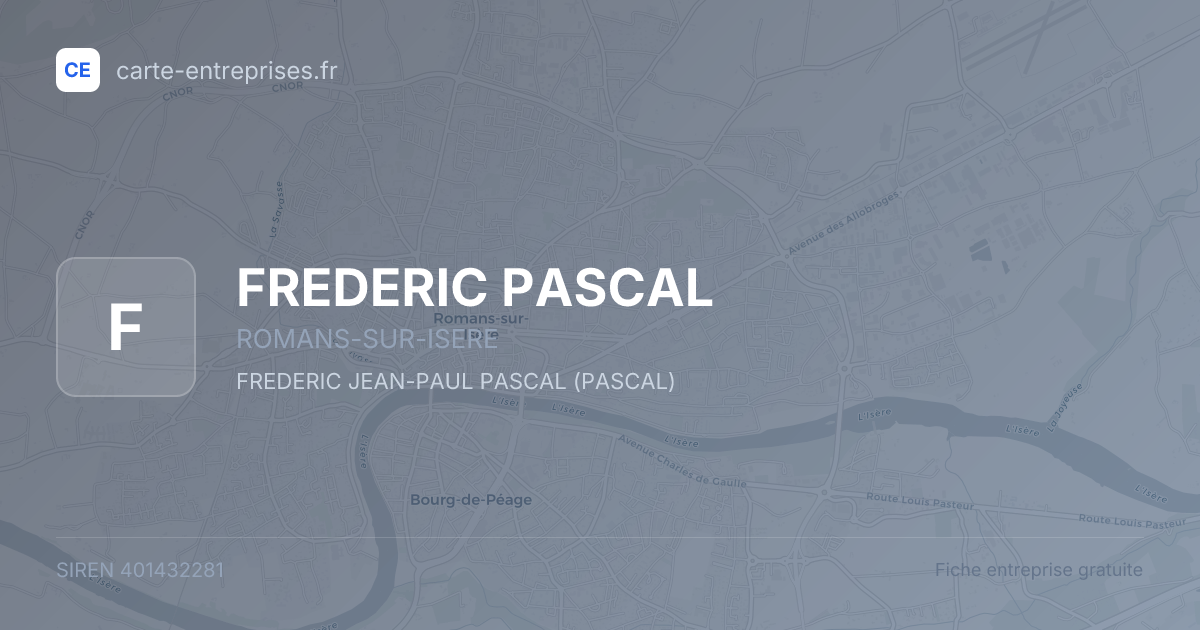 FREDERIC PASCAL — 401432281 — fiche entreprise