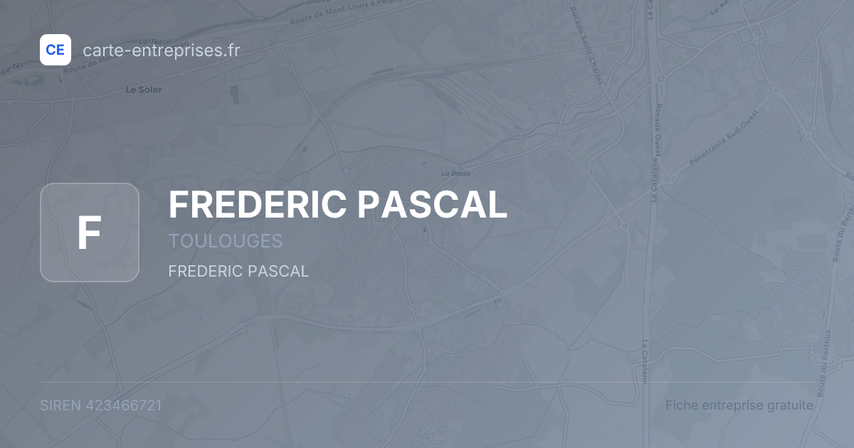 FREDERIC PASCAL — 423466721 — fiche entreprise
