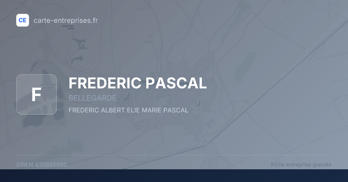 FREDERIC PASCAL — 430855080 — fiche entreprise