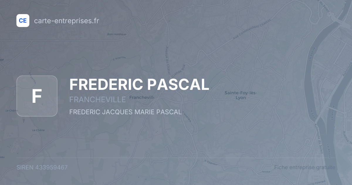 FREDERIC PASCAL — 433959467 — fiche entreprise