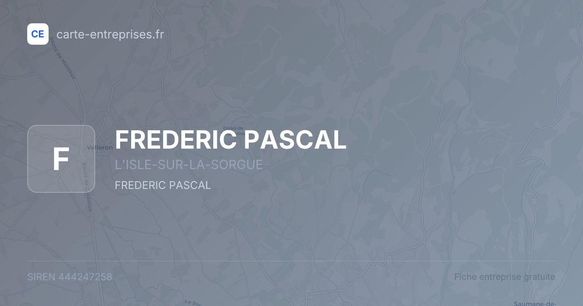 FREDERIC PASCAL — 444247258 — fiche entreprise